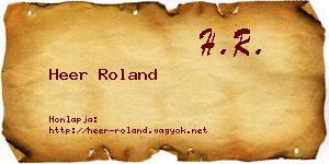 Heer Roland névjegykártya